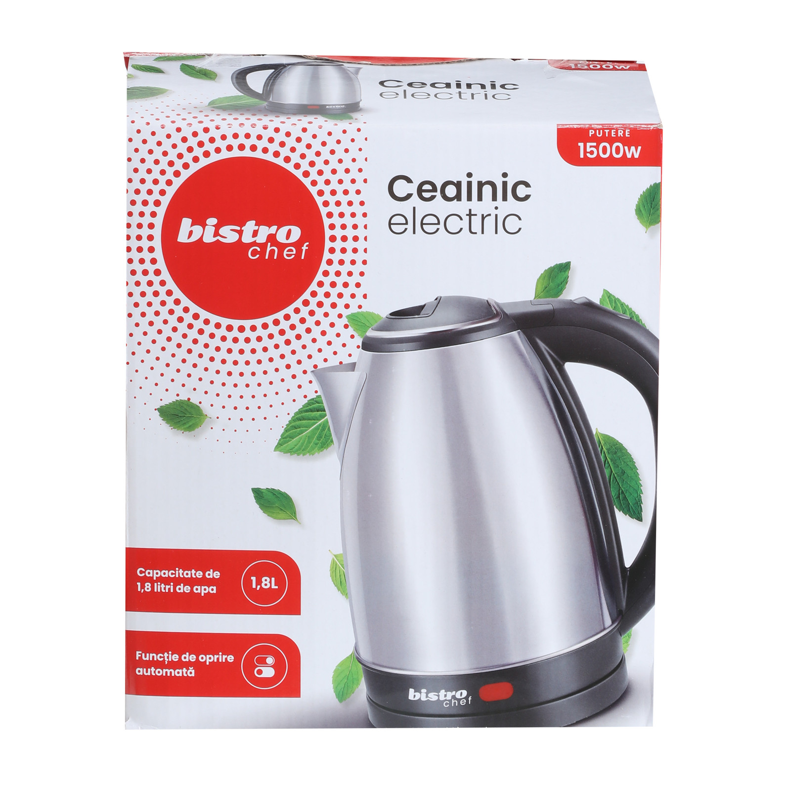 Bouilloire électrique inox 1.8L sans fil petite électroménager cuisine