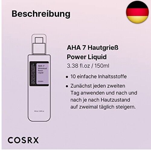 COSRX AHA 7 Whitehead Power Liquid, 100 ml, Whitehead Remover, Glycolsäure 7, 