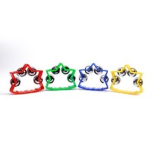 Star Tambourine 6" 15cm 4 Jingles, Green