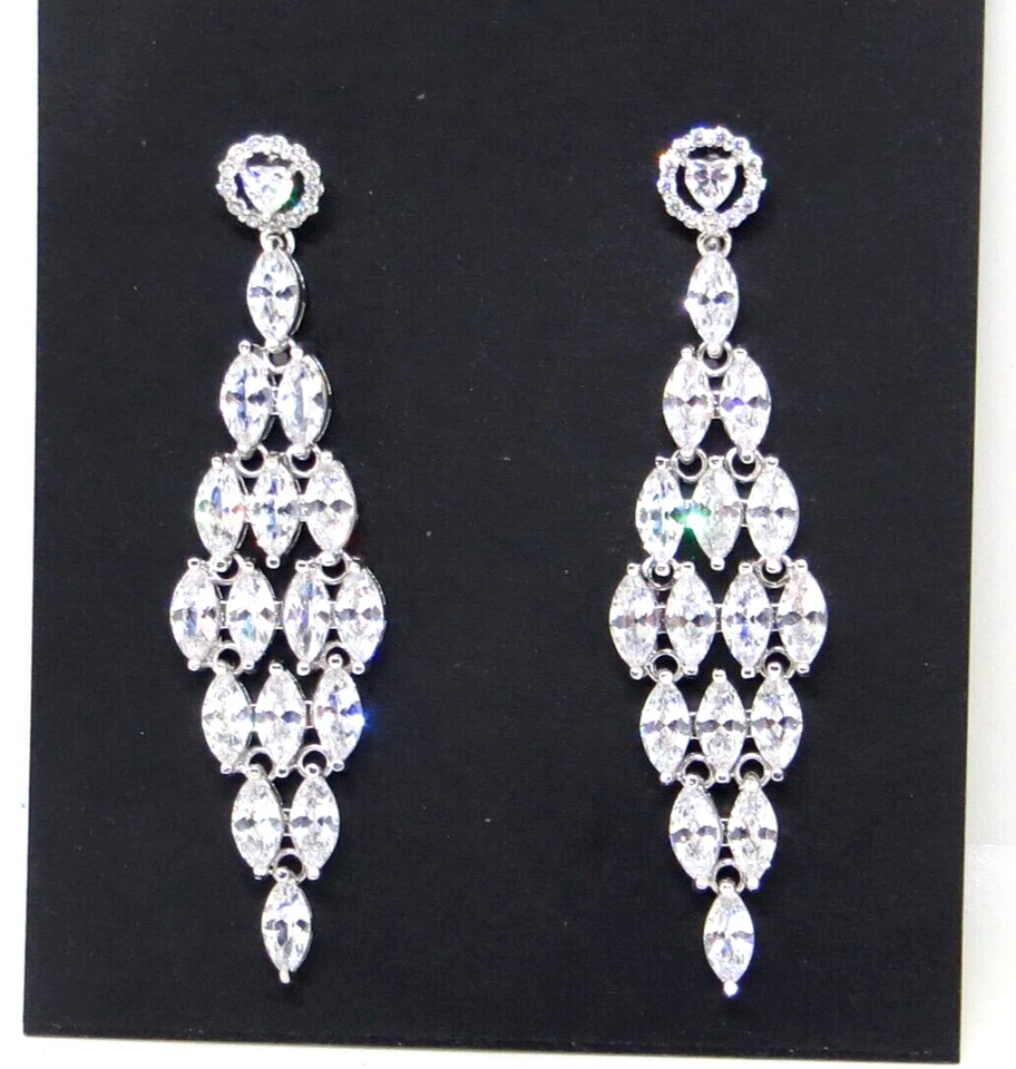 Pendientes de araña colgantes de diamantes de imitación de cristal Mariell boda nuevos Foto 4 de 4