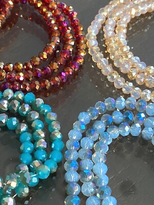 6mm Facettierte Kristall Glasperlen Hochwertig glänzend DIY Schmuck Basteln 