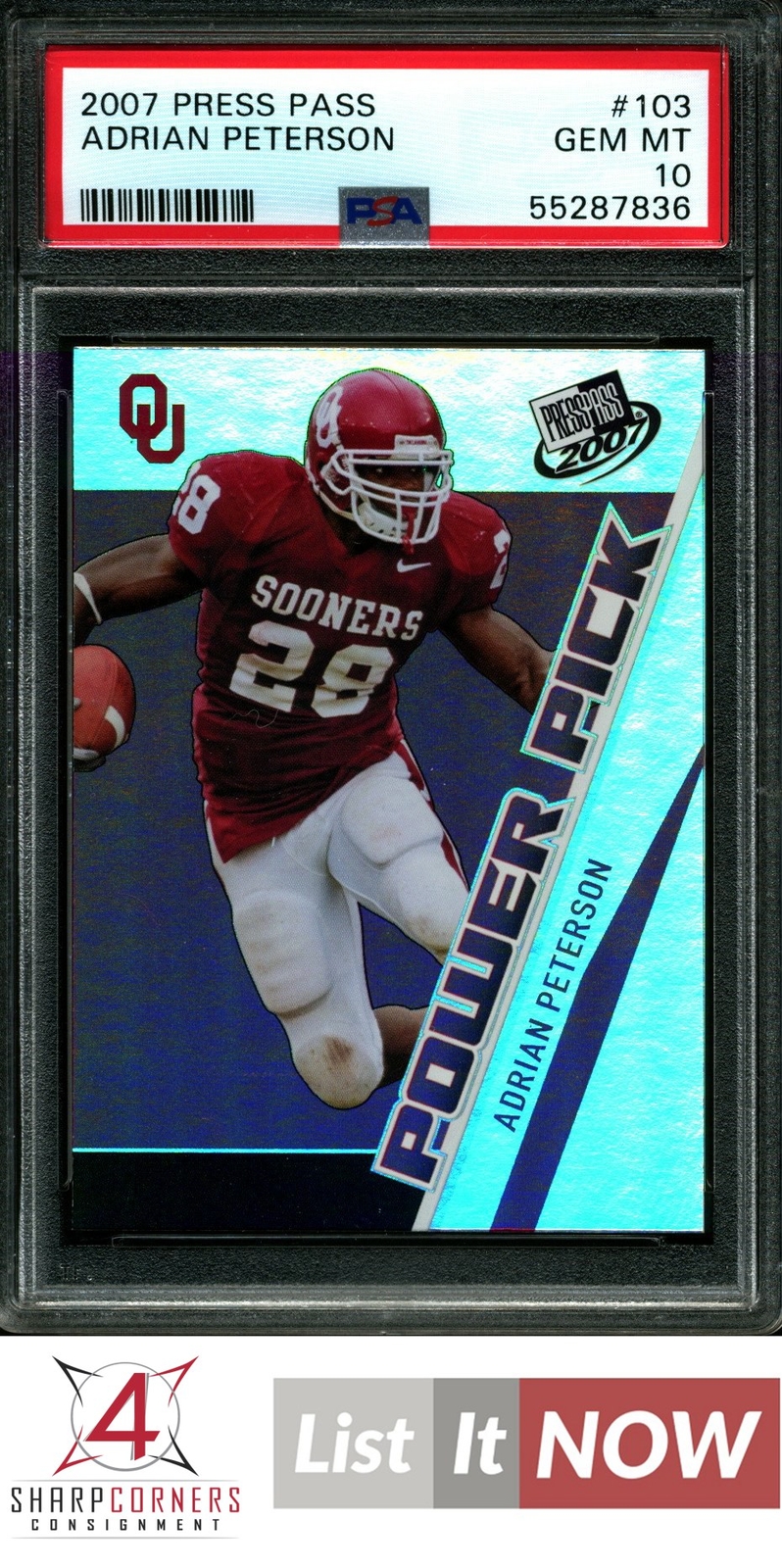 Adrian Peterson Press Pass #103 Base