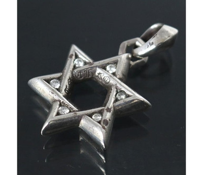 Chrom Herzen Davidstern nach Diamant SV925 Charm #312