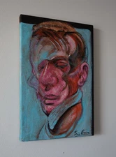 Fine unique art painting – Expressive portrait, signed Francis Bacon (British)