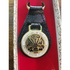 Vintage Army leather Keyring fob