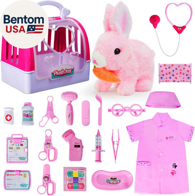 Doctor Kit for Girls -Vet Play Sets for Kids, Pretend Play Doctor Set with Pet C