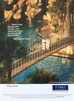 1991 HYATT Regency GRAND CYPRESS Orlando FL AAA 5Diamond Award Original PRINT AD
