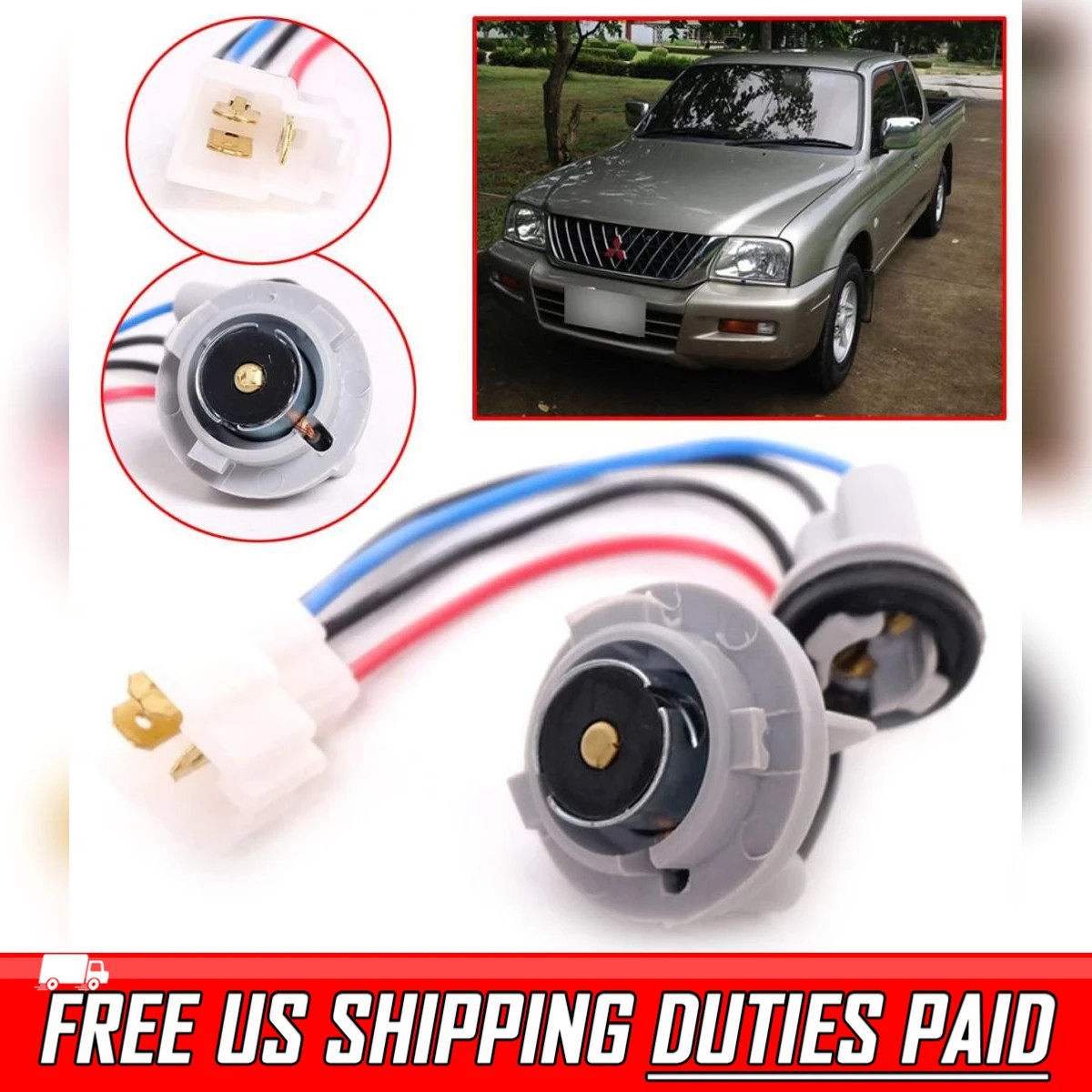パーツ miii FRONT BUMPER INDICATOR LAMP WIRING HARNESS SOCKET FOR MITSUBISHI