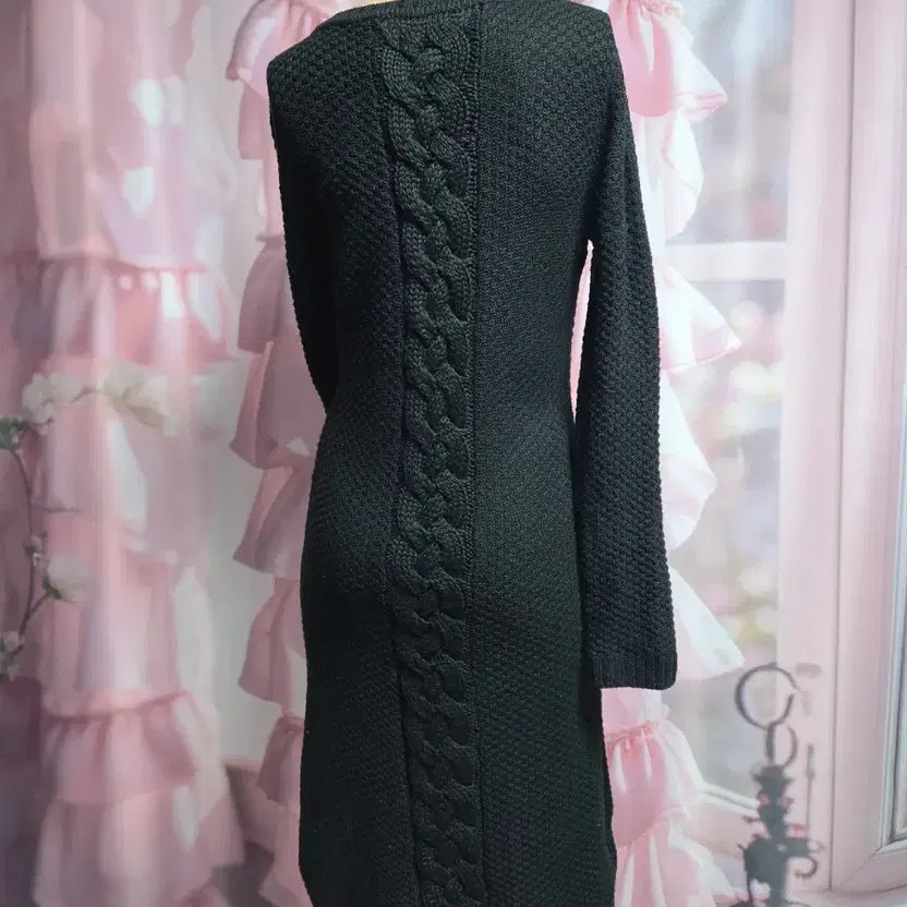 Calvin Klein Gold Button Knitted Midi Dress thumbnail 3