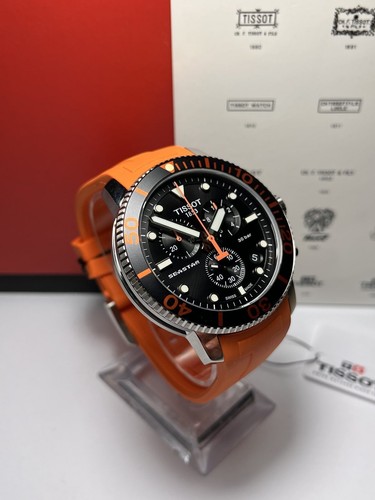 Tissot Seastar 1000 diver orange strap chronograph 45mm with box T120.417.17.051 - Bild 7 von 12