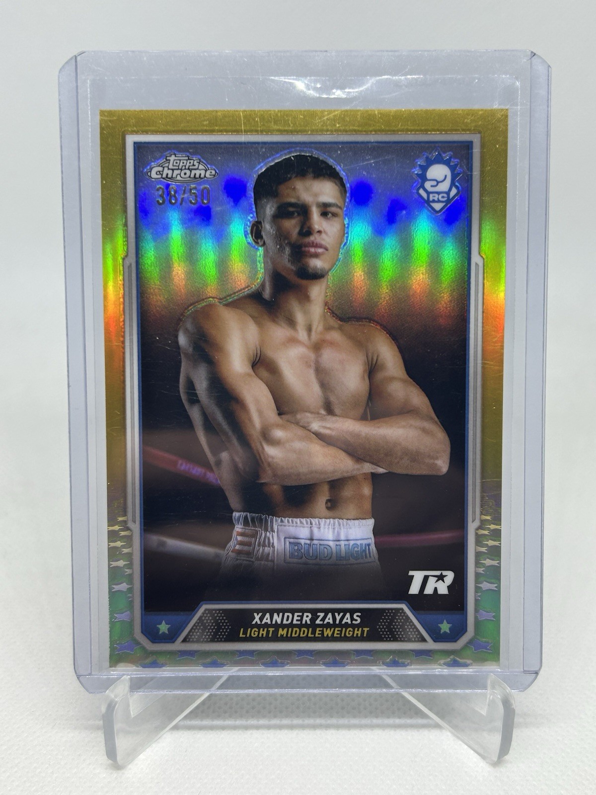 2024 Topps Chrome Boxing Xander Zayas Gold RC Refractor 38/50 #20