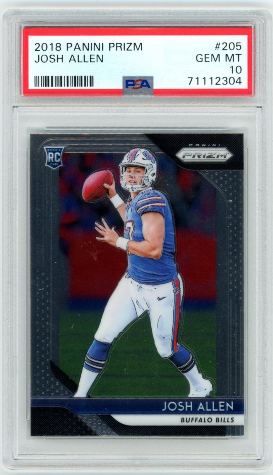 PSA 10 2018 Panini Prizm #205 Josh Allen RC Bills