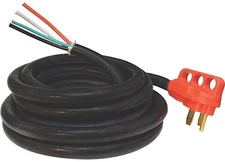 Valterra A10-5025END 50A Male Plug to Bare Wire RV Power Cord 25ft Red