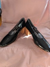Black patent leather Women's Tap Dance Shoes with Block Heel