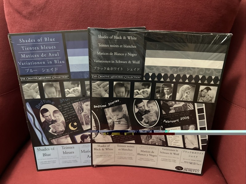 Creative Memories - SHADES OF BLUE - SHADES OF BLACK & WHITE - 10”x 12”LOT OF 2
