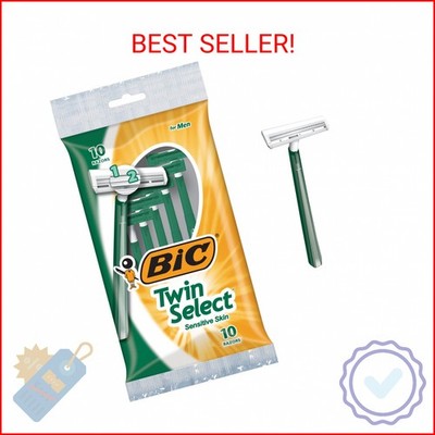 BIC Men's Twin Select Disposable Razor, Sensitive Skin, 10 count (Pack of 3)