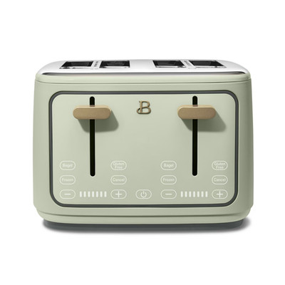 Beautiful 4-Slice Toaster with Touch-Activated Display, Sage by Drew Barrymore