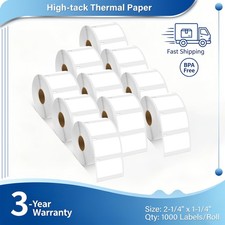 2-1/4" x 1-1/4" Multipurpose Labels White Compatible for Dymo LabelWriter 30334