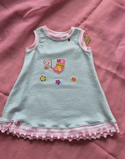 Mädchen Baby Kleid Gr. 80 blau/rosa A-Linie ...