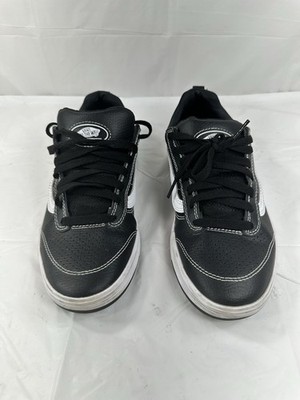 Vans Men's Zahba Leather Black White Striped Skate Shoes Size 7