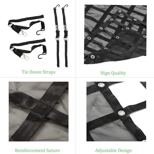 Rede de carga resistente rede de carga com acessórios de gancho S rede de carga de reboque ajustável - Imagem 3 de 4