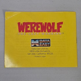 Werewolf The Last Warrior NES Nintendo with Manual