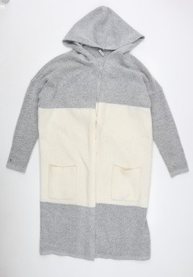 Capsule Damen grau elfenbein Kapuze vorne offen Cardigan Größe 16/18