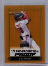 Tre Phelps 2025 Leaf Metal Baseball 1/1 Pre Production Proof