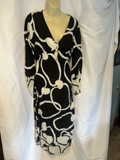 Farm Rio Brazil Cut-Out Maxi Dress Black White V Neck Small P