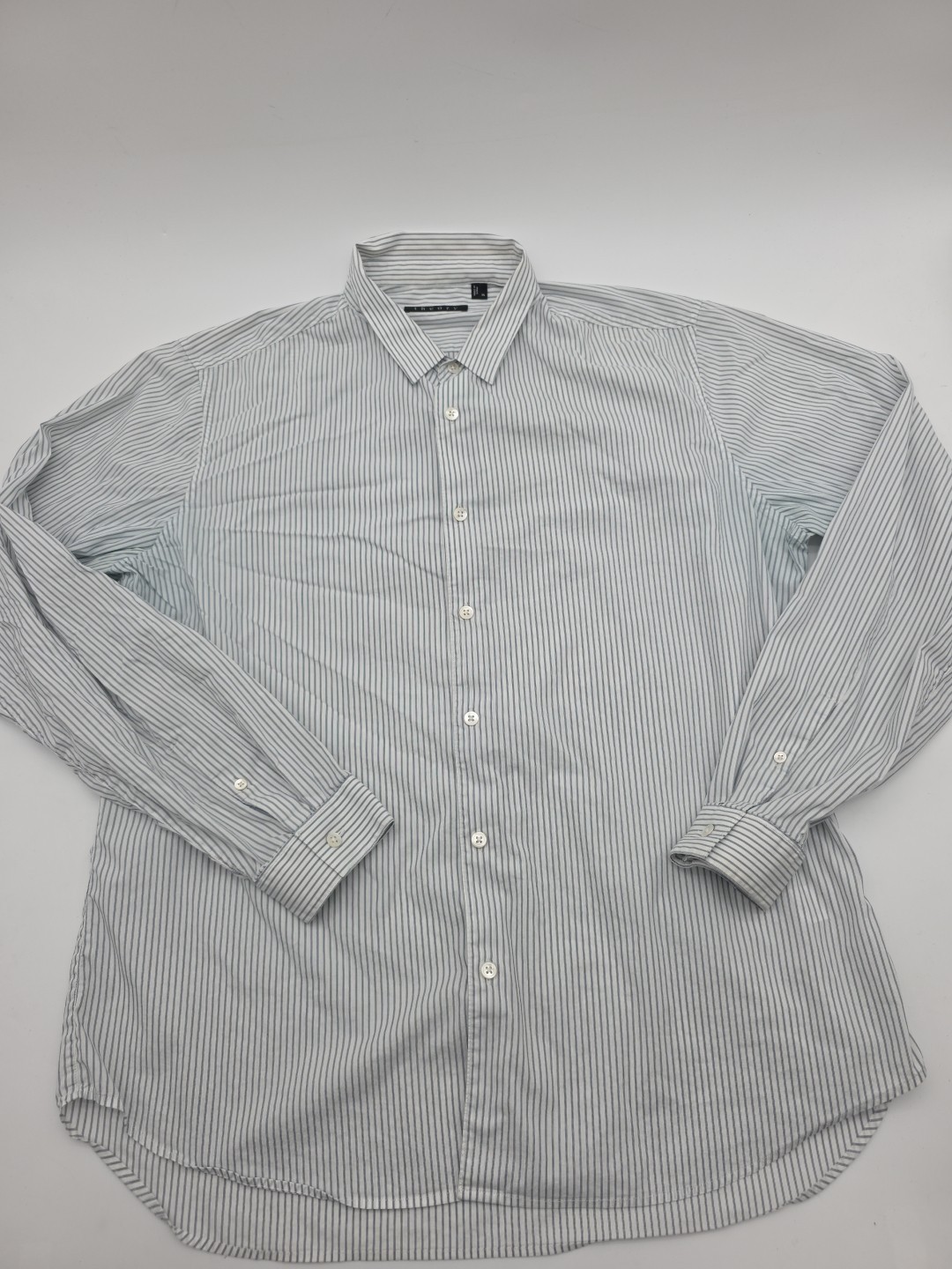Theory Button Up Shirt Men XL Striped Longsleeve Cotton Blend.#41647