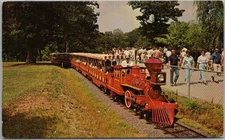 1950s ST. LOUIS Missouri Postcard "ZOOLINE RAILROAD Forest Park" Miniature Train