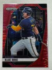 2025 Prizm Baseball Red Pulsar #'d/399 Blake Burke #189 Milwaukee Brewers