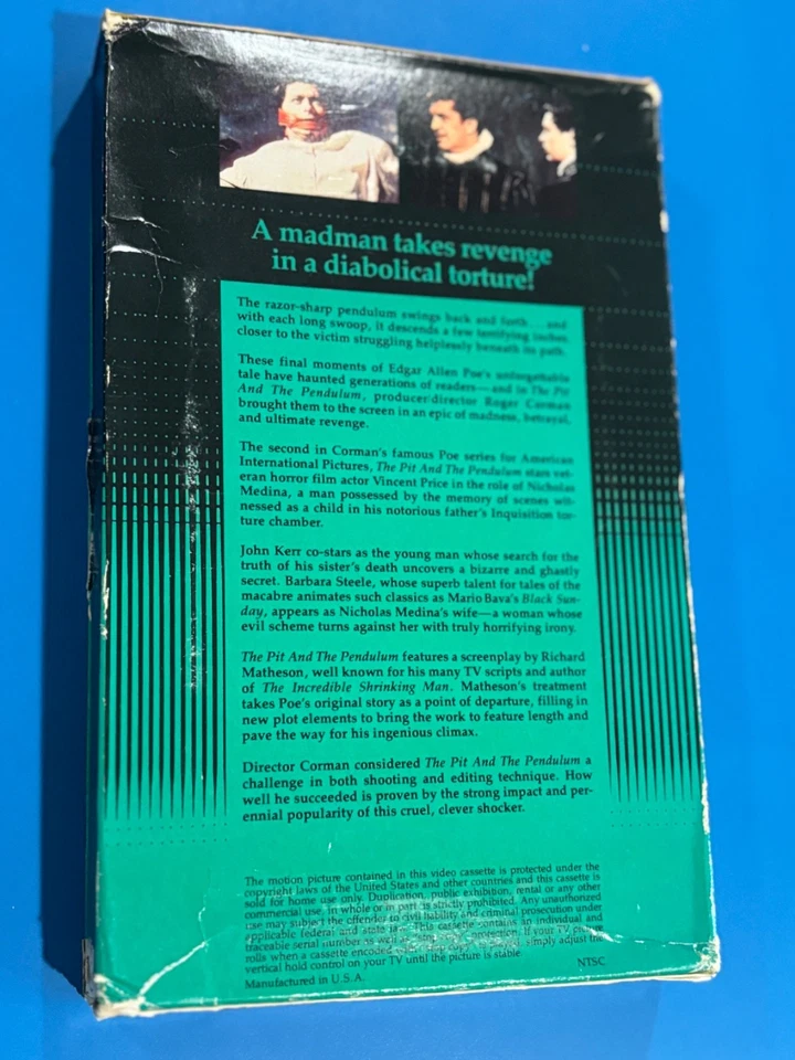 Pit and the Pendulum-VHS Warner Brothers RARE Book Box Vincent Price - Image 2 of 4