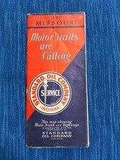 Vintage 1929 Standard Oil Co. Indiana Gas Station Map Missouri