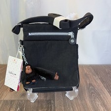 Kipling El Dorado Black Crossbody Bag with Plush Davina Monkey Charm