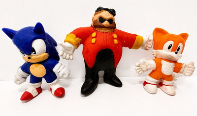 Vintage SEGA Sonic The Hedgehog Tails Robotnik Rubber Figure Lot 3, S2