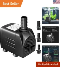 High-Efficiency 550GPH Aquarium Pump with Adjustable Flow & Long Power Cord