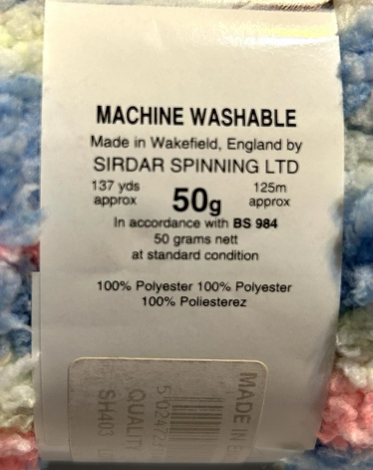 2 hilos SIRDAR COPO DE NIEVE azul/rosa/blanco hilo ultra ligero moda grueso Foto 2 de 4