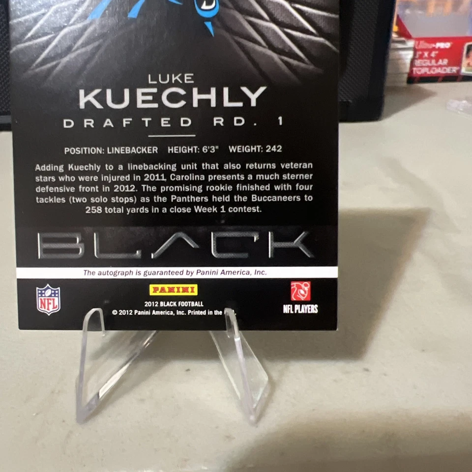 2012 Panini Black - Rookie Luke Kuechly #160 Platinum Signatures /99 AU, RC) - Image 4 of 4
