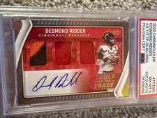DESMOND RIDDER 2022 CHRONICLES TRIPLE JERSEY AUTO PACKERS BEARCATS PSA 9 /25READ