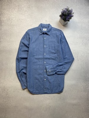 Mens Aspesi Cotton Denim Shirt Button Up Long Sleeve Blue Size 39/15