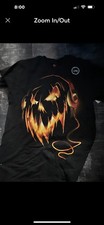 New boys, black short sleeve Halloween shirt size XL 14/16 flaming pumpkin