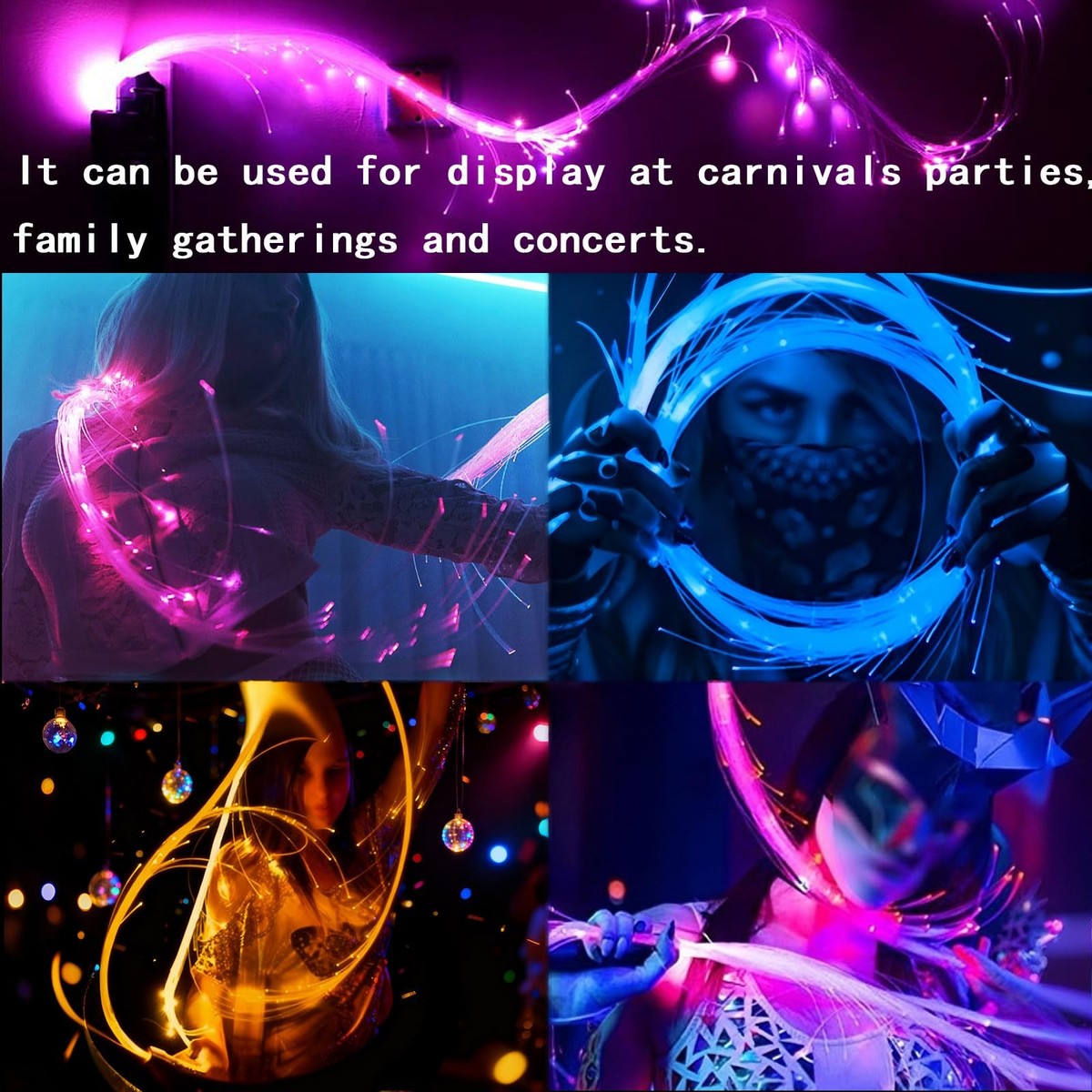 LED Fiber Optic Whip USB Rechargeable Light Up Optical Hand Rope Pixel LED Fiber Optic Whip USB Rechargeable Light Up Optical Hand Rope Pixel