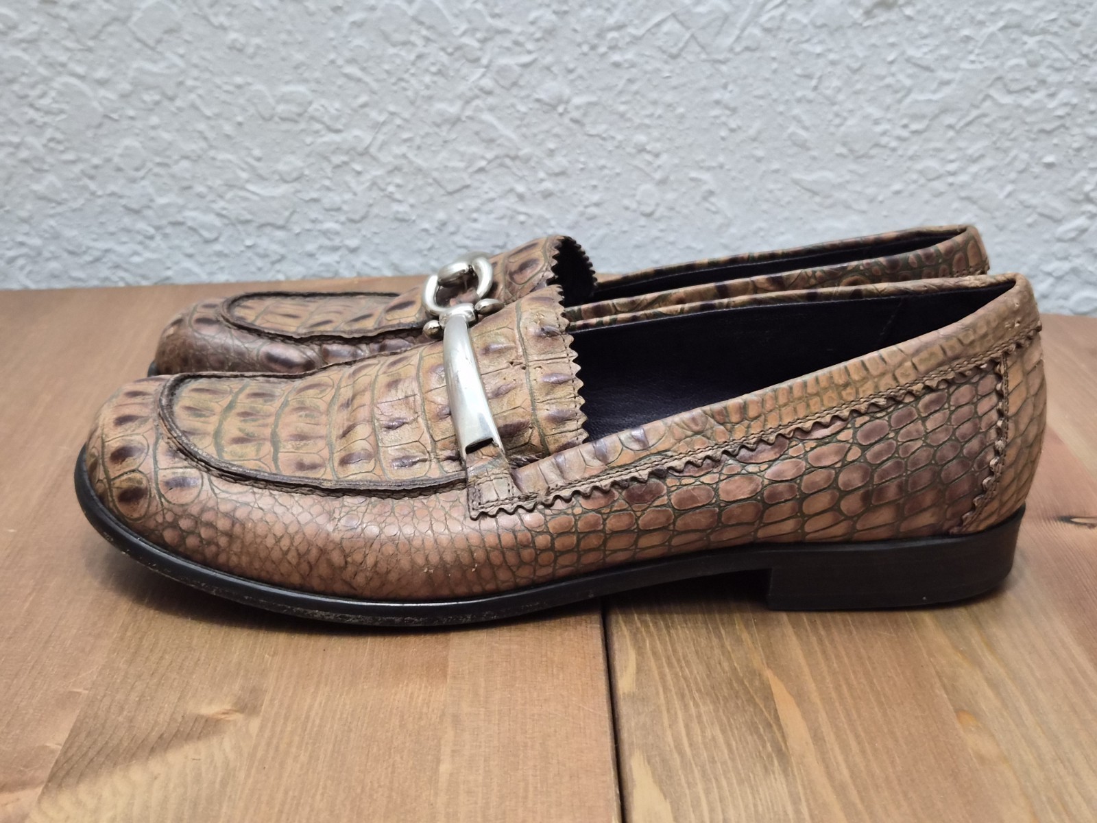 Donald Pilner Loafers Darwin Python Print Buckle … - image 5
