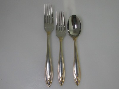 Yamazaki Alexandra Flatware Gold & Chrome Glossy Dinner Fork Salad Teaspoon