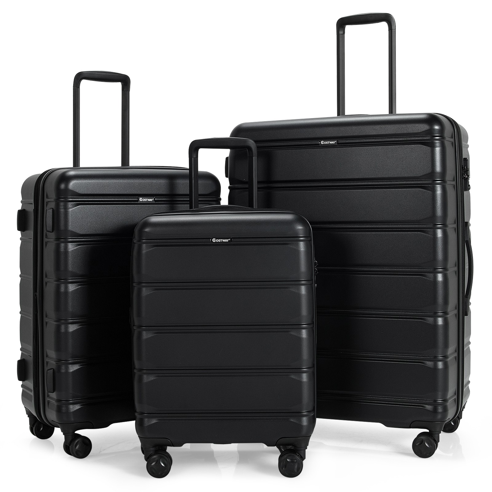 3 Piece Hardshell Luggage Set Expandable Suitcase w/ TSA Loc