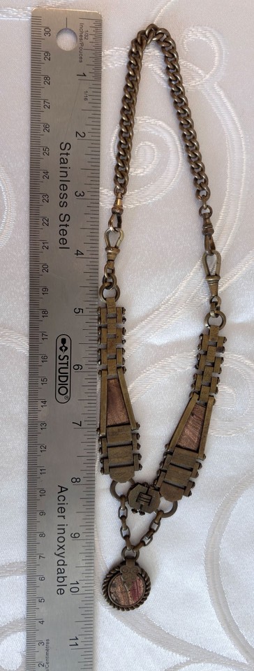 Upcycled Antique Inlay Necklace Victorian to Art Deco Assemblage Fancy ...