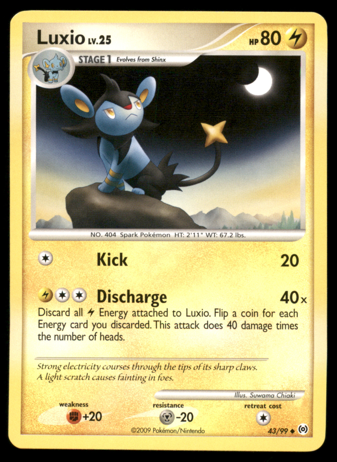Luxio 43/99 Arceus Platinum Regular Non Holo 2009 Pokemon Card Light Played LP
