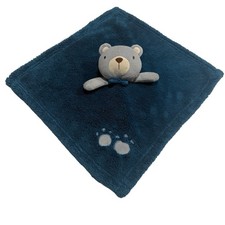 Baby Gear Bear Dark Blue Paw Prints Baby Blanket Lovey Soother Security 14  x14  
