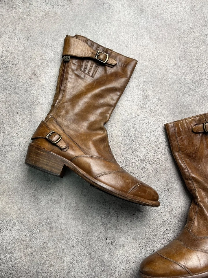 Belstaff Roadmaster Botas Motociclista Cinturón con Cremallera Trasera Talla 38 Foto 2 de 4